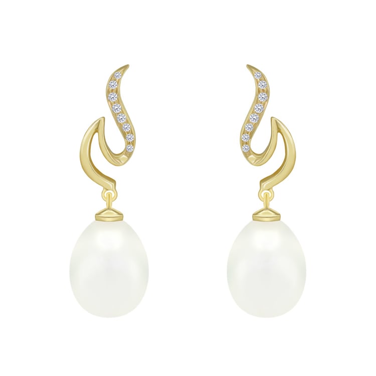 Diamantové náušnice s perlami