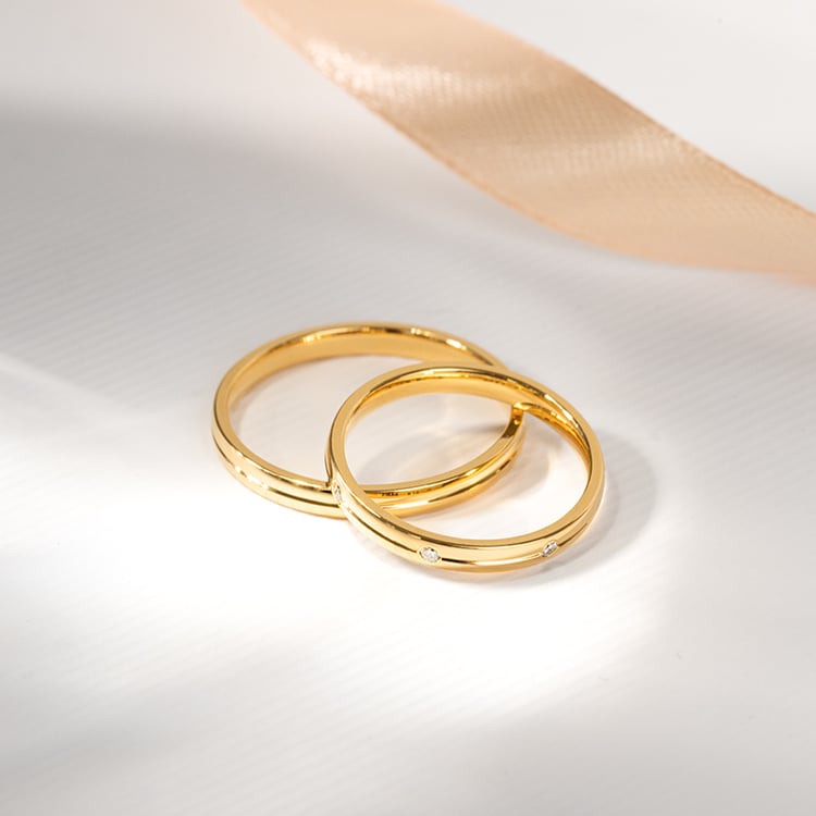 Zlaté snubní prsteny s diamanty Lavori 121801