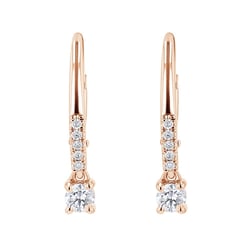 Zlaté visací náušnice s 0.1ct lab-grown diamantem Noor