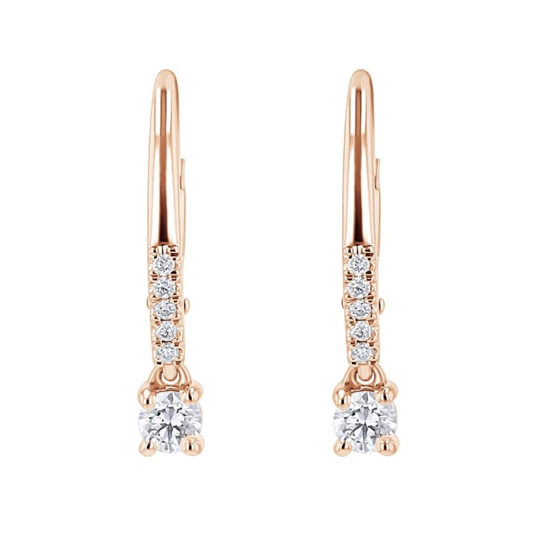 Zlaté visací náušnice s lab-grown diamanty 161731