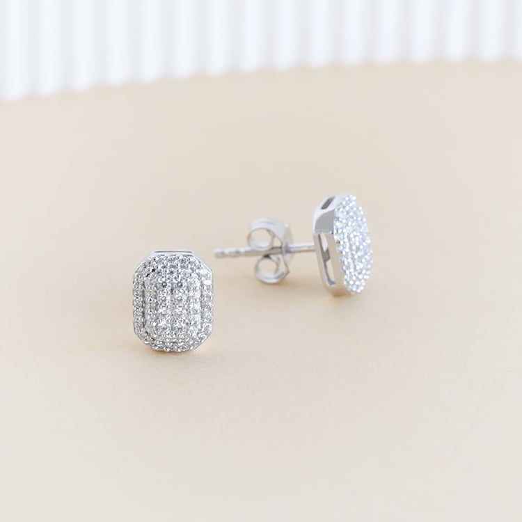 Náušnice plné lab-grown diamantů 95795