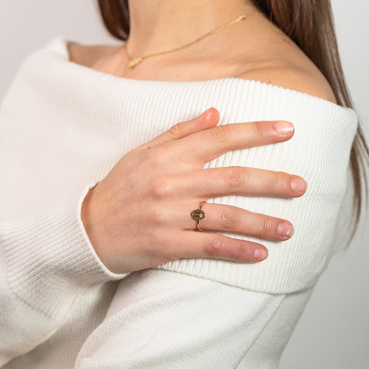 Oválný prsten s gravírem růže Malý princ 150616