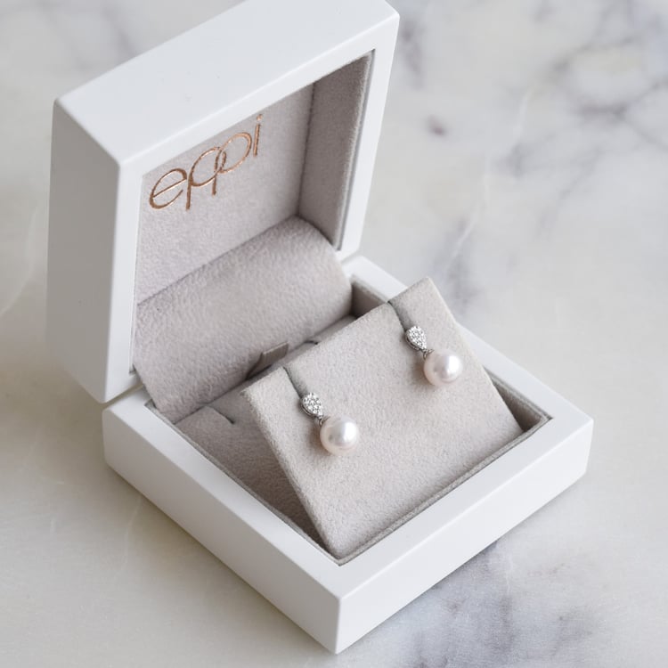 perlové náušnice s diamanty 86816