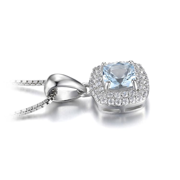 Stříbrný akvamarínový náhrdelník 23330