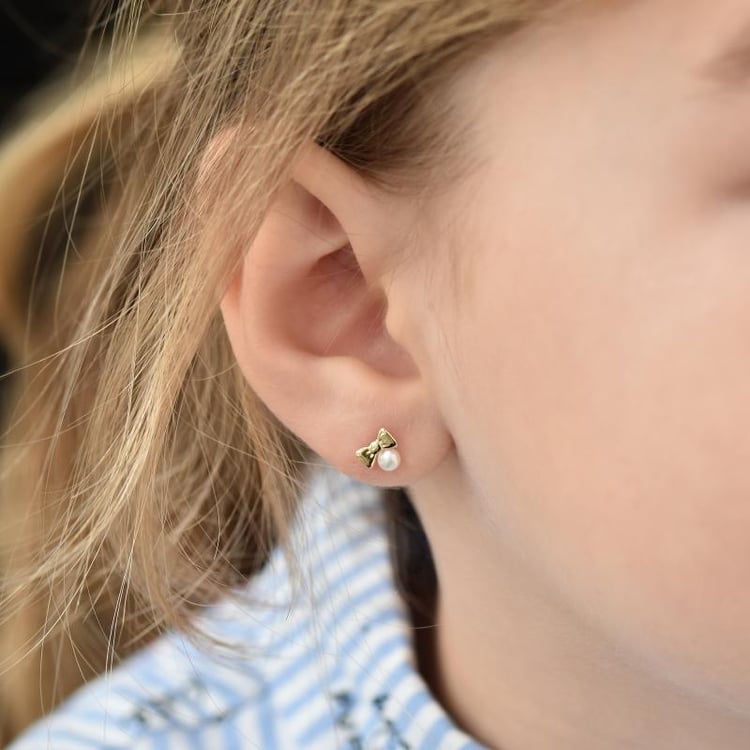 Náušnice ze zlata s perlou 38944