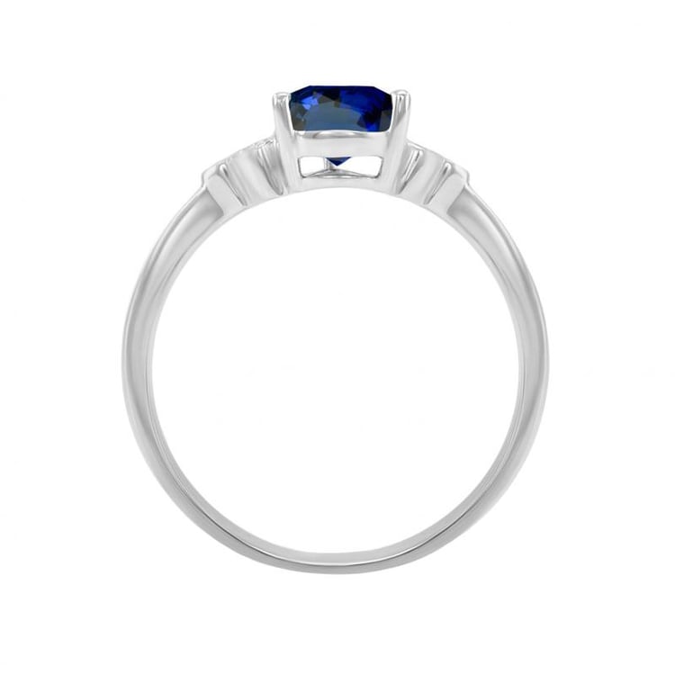 Zlatý zásnubní prsten se safírem a diamanty 52147