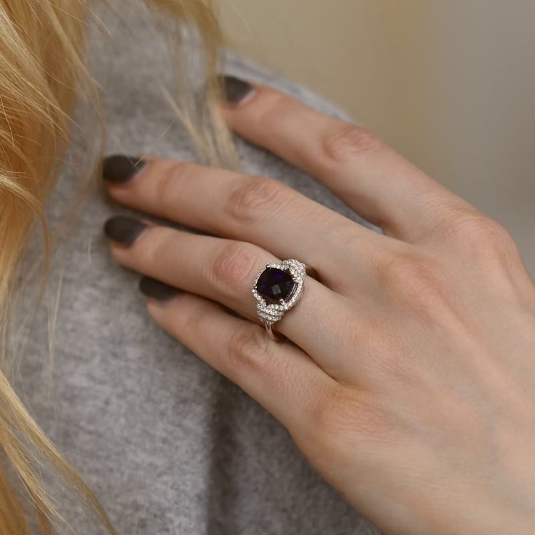 Stříbrný halo prsten 109243