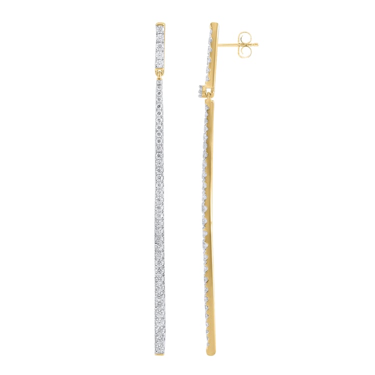 Luxusní visací náušnice ze zlata s lab-grown diamanty Dilshad 165242