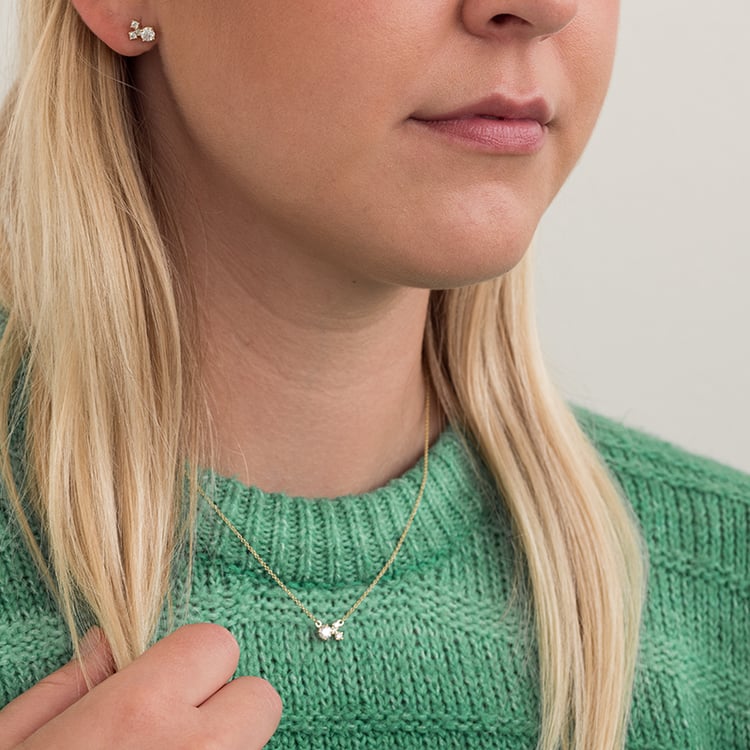 Cluster náhrdelník s moissanitem a lab-grown diamanty Millie 128478