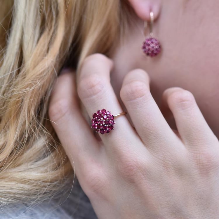 Turmalínový květ v prstenu 4734