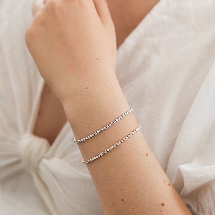 Zlatý tenisový náramek s lab-grown diamanty Shimayra 156070