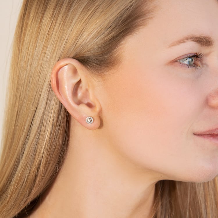 Náušnice 2v1 s 0.22ct lab-grown diamanty a šroubovacím zapínáním Annabel 102374