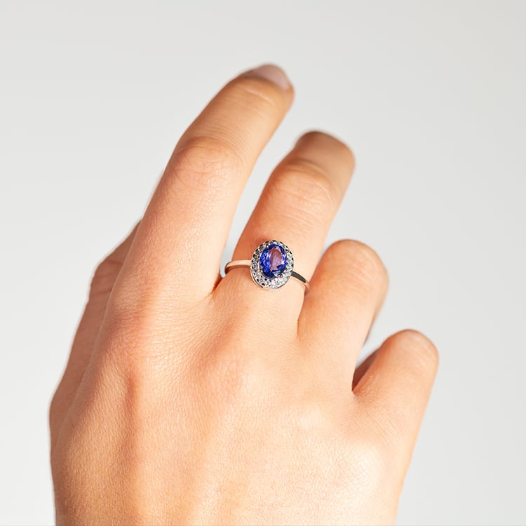 Tanzanitový prsten s diamanty Daffne 146406