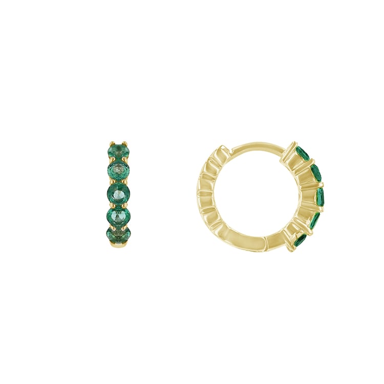 Jemné náušnice se smaragdy ze žlutého zlata