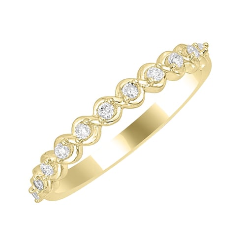 Bílé diamanty ve zlatém eternity prstenu Lalia