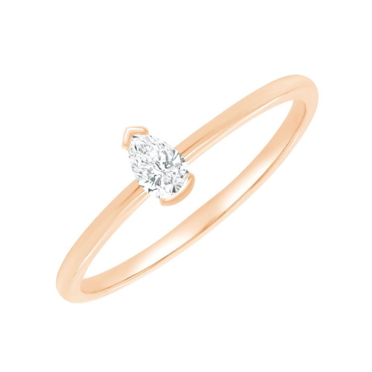 Minimalistický prsten ze zlata s lab-grown pear diamantem Valentin 162506