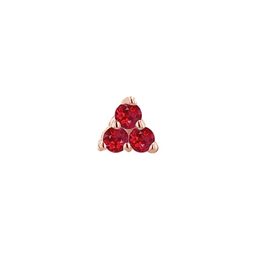 Zlatá piercing náušnice s rubíny Masha