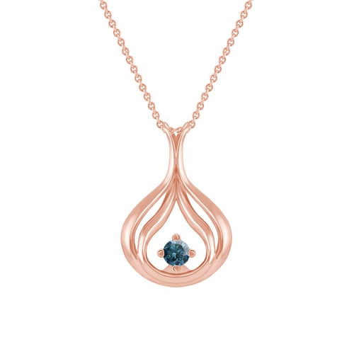 Elegantní zlatý přívěsek s modrým diamantem Tommie
