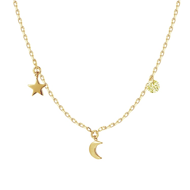 Náhrdelník ze zlata se žlutým diamantem