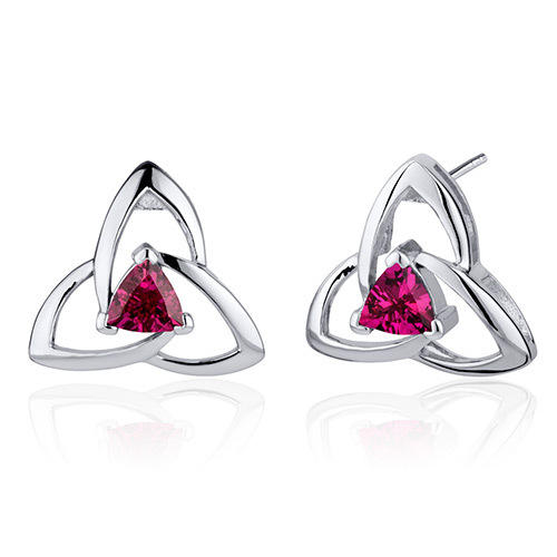 Rubínové náušnice ze stříbra