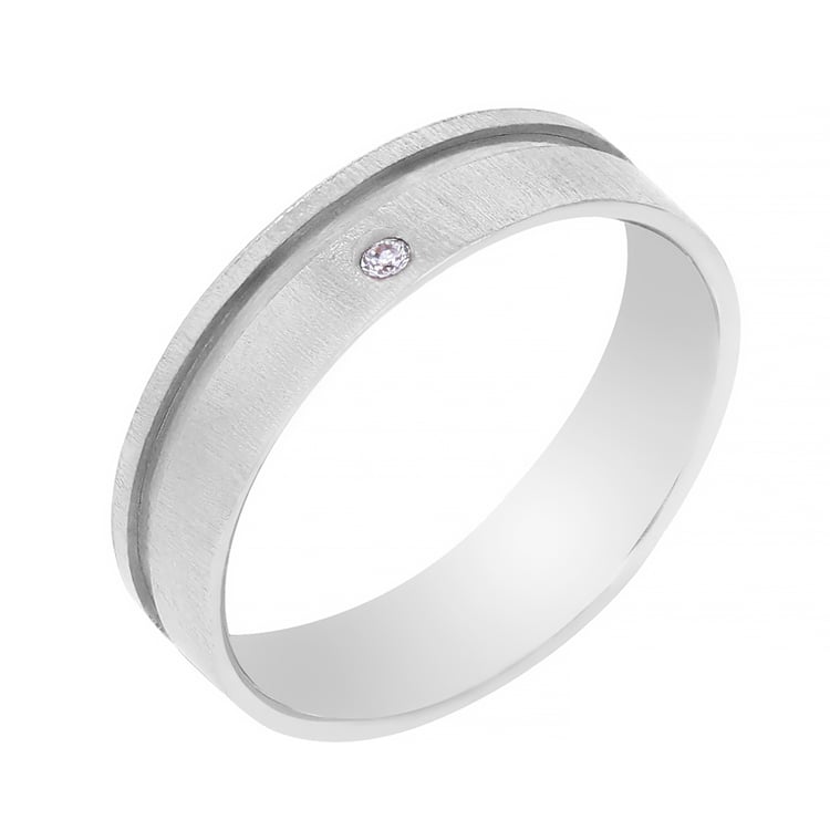 Zlaté snubní prsteny s diamantem Miah 105538