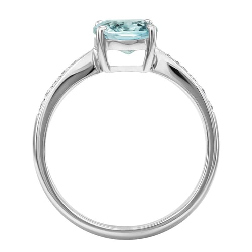 Zlatý akvamarínový prsten s diamanty Dodey