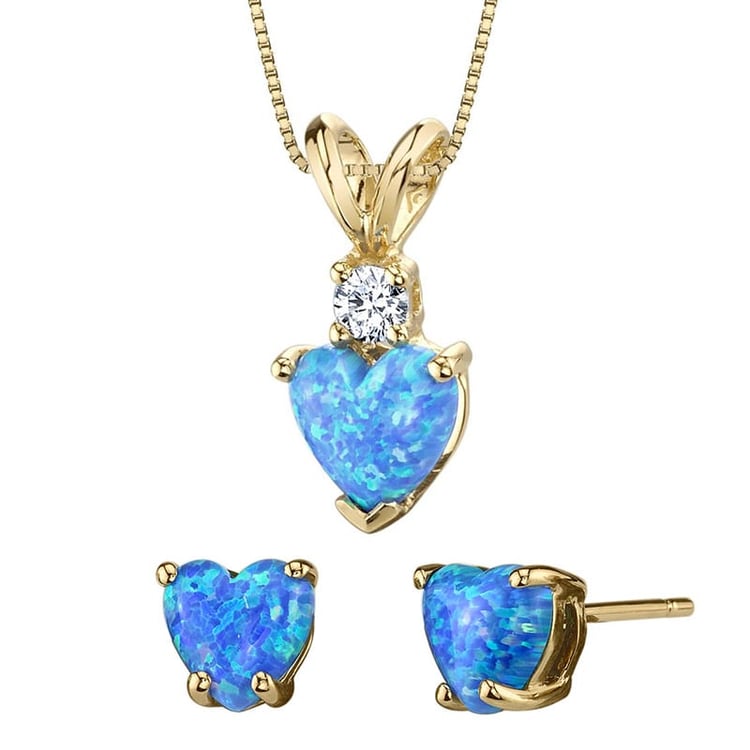 Zlatá kolekce s opály a diamantem 25326