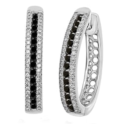 Kruhové náušnice s černými a bílými diamanty Brittany