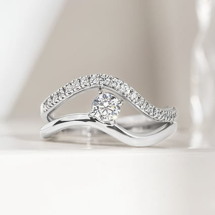 Romantický zásnubní set atypických prstýnků s diamanty Maryna