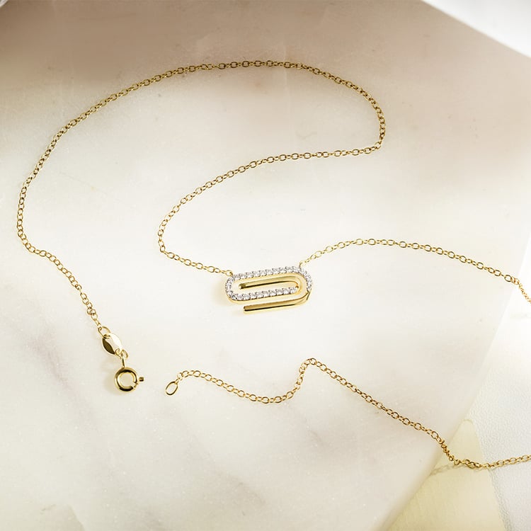 Zlatý náhrdelník s lab-grown diamanty Aly 163501