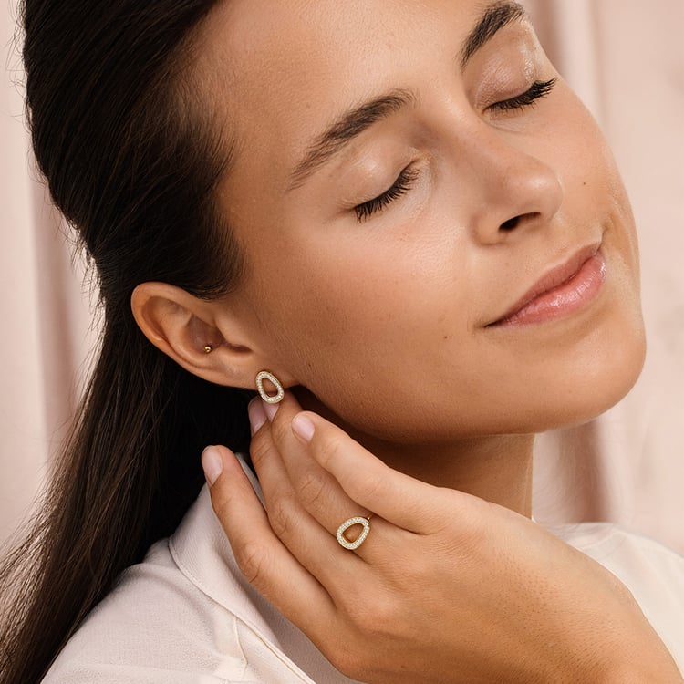 Zlaté náušnice s lab-grown diamanty Joanie 163520