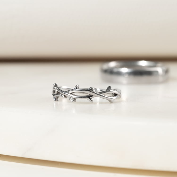 Něžný prsten ve tvaru větviček s lab-grown diamanty Hamana 136240