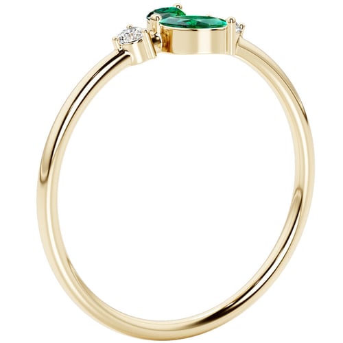 Cluster prsten s lab-grown smaragdy a diamanty Chace