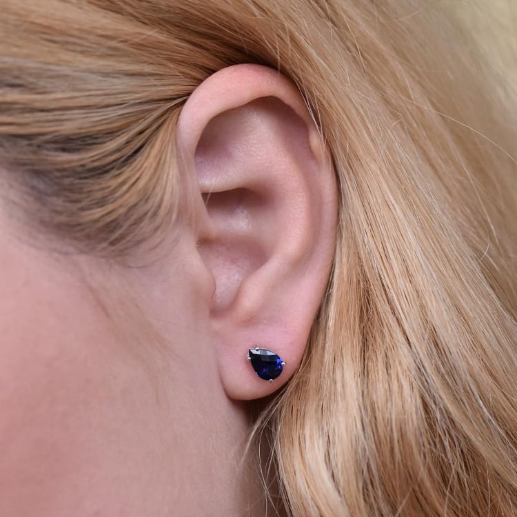 Náušnice s pear safíry 24105