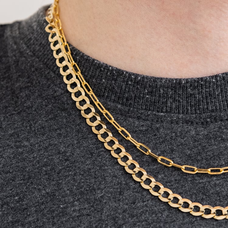 Silný panzer řetízek 55 cm z 14k zlata 119676