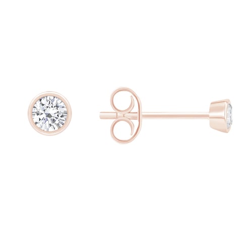 Náušnice s bezel osazenými 0.20 ct diamanty Themisena