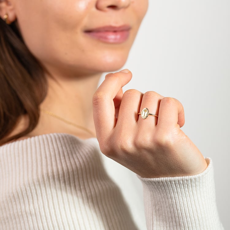 Oválný prsten s gravírem růže Malý princ 150615