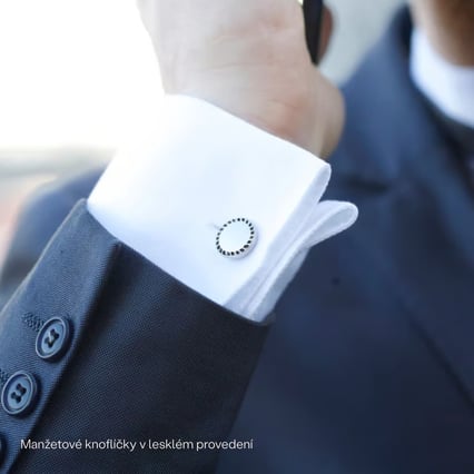 Manžetové knoflíčky ze zlata s černými diamanty Tallis