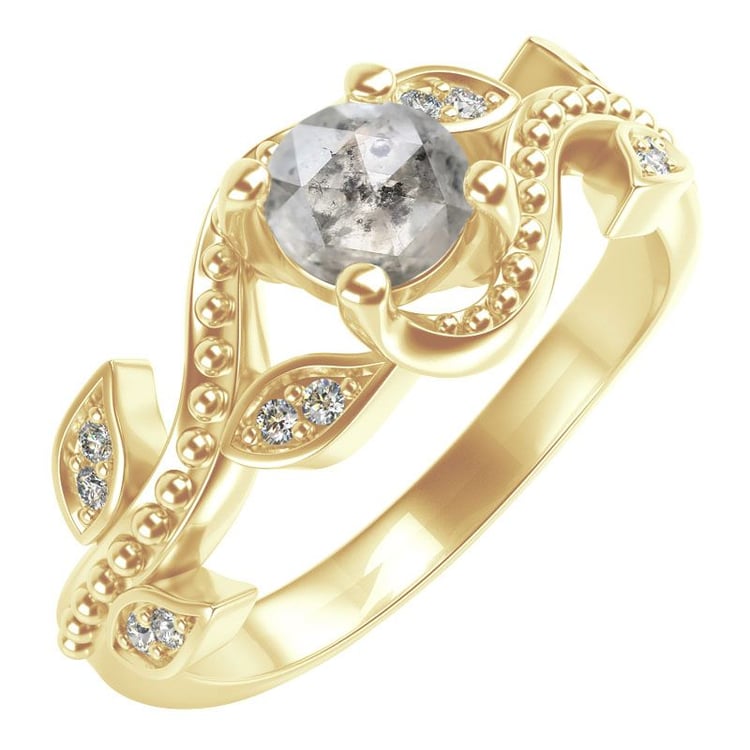 Zásnubní prsten se salt and pepper diamantem a lab-grown diamanty Vindo