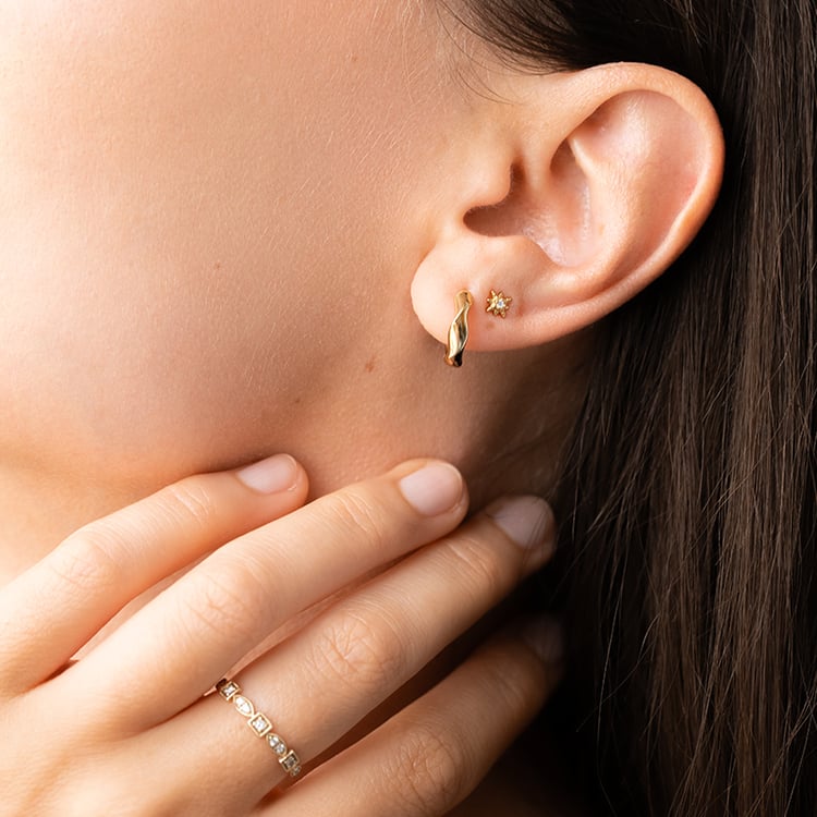 Pozlacený set náušnic se zirkony 128370