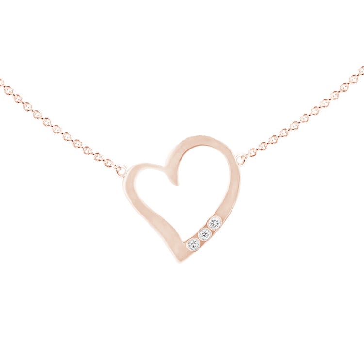 Náhrdelník ve tvaru srdce s diamanty a gravírem Rimsha