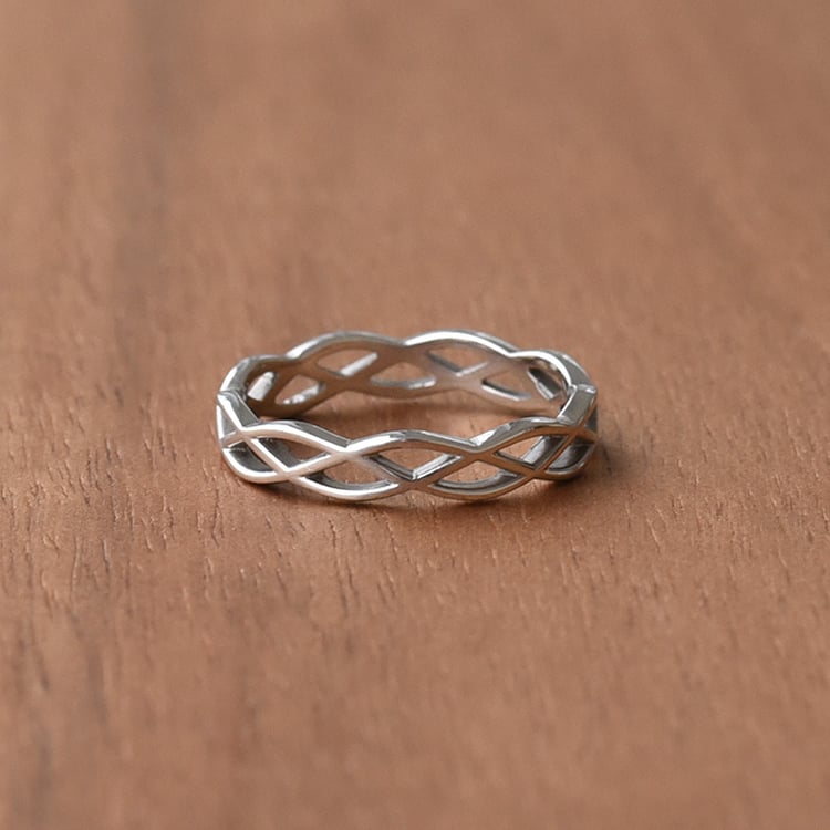 Dámský propletený snubní prsten ze zlata Amazu 141781