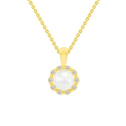 Zlatý halo přívěsek s perlou a diamanty Elizabella