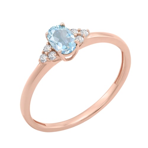 Elegantní prsten s akvamarínem a diamanty Sheldo