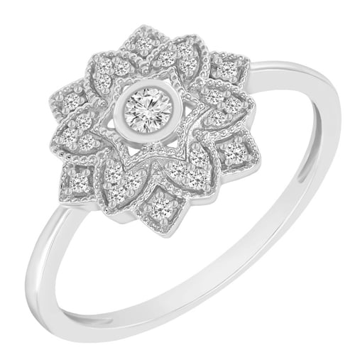 Zlatá květinová kolekce šperků s diamanty Sharla