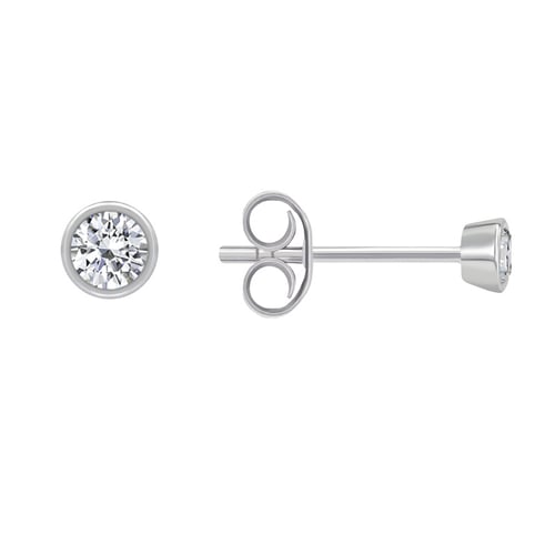 Zlaté bezel náušnice s 0.16ct diamanty Jehan