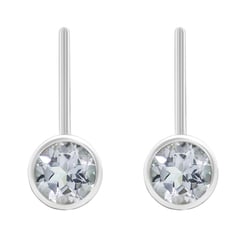 Zlaté visací náušnice s bílými topazy Vega