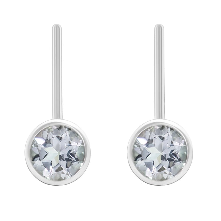 Zlaté náušnice s bílými topazy 32936