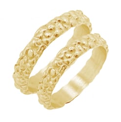 Zlaté snubní prsteny s atypickým povrchem Jane