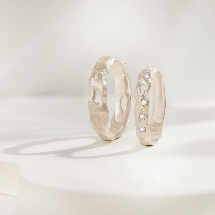 Snubní prsteny z oříškového zlata Rock 166293